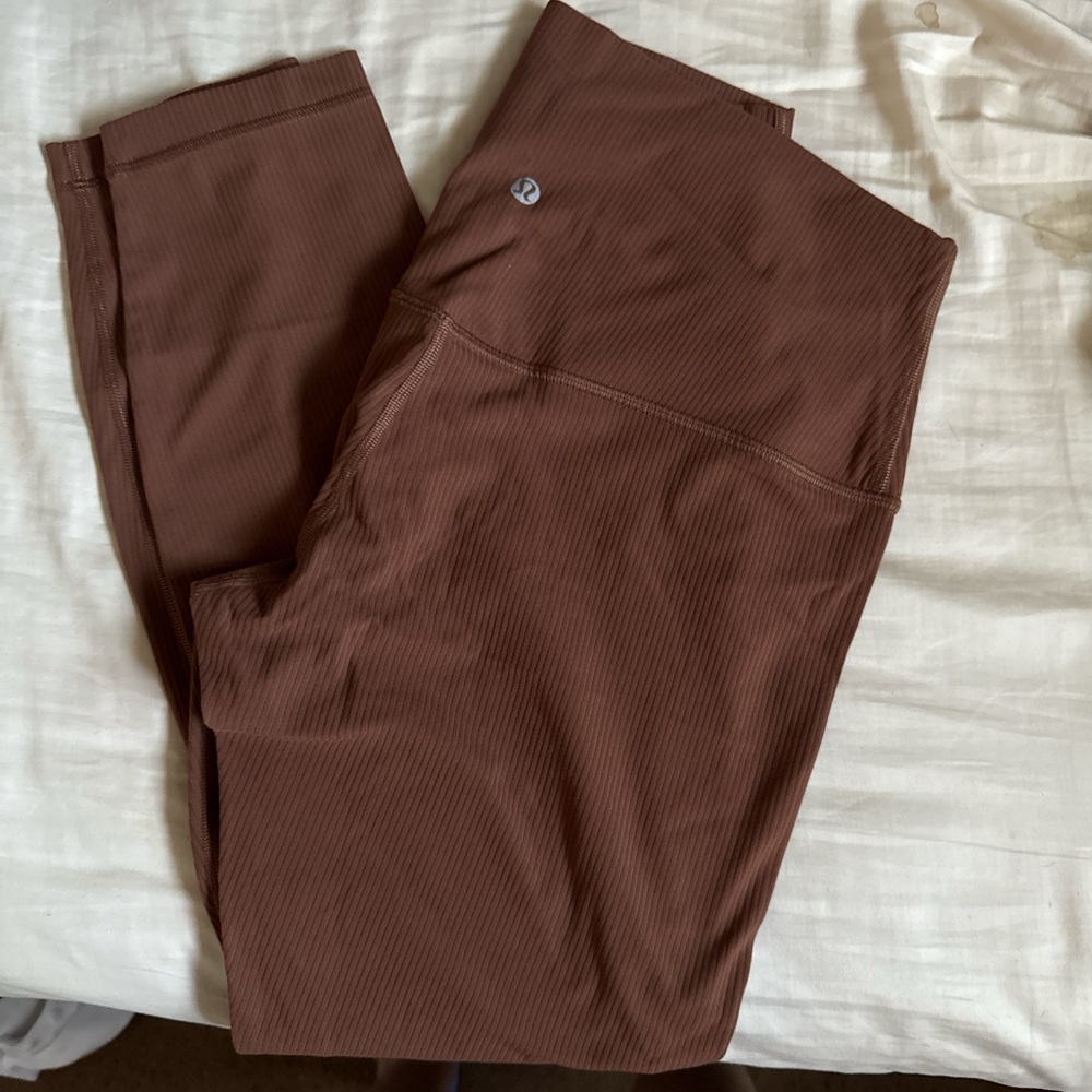 lululemon Aligned Ribbed Brown Leggings